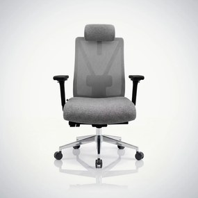 Fotel biurowy ergonomiczny szary z siatką VECTOR