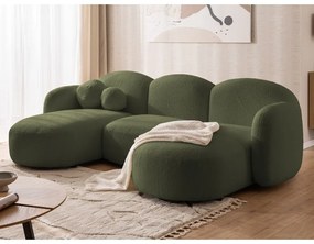 Zielony narożnik z materiału bouclé (w kształcie litery U) Orbit – Ropez