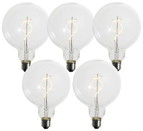 Zestaw 5 ściemnialnych żarówek LED E27 z żarnikiem spiralnym G125 4W 270 lm 2700K