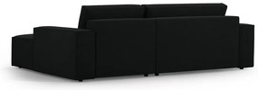 Czarny rozkładany narożnik z materiału bouclé (prawostronny) Jodie – Micadoni Home