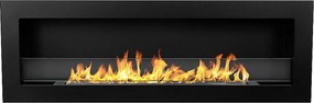 LIVORNO 120 Czarny Biokominek Ścienny Do Wbudowy 120x40