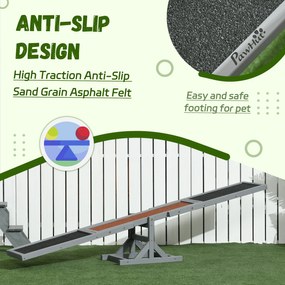 PawHut Huśtawka dla psów Wipka z drewna Trening agility dla dużych psów Szara zabawka sportowa 180x30x30cm | Aosom PL