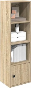 Regał dębowy Sonoma 31x24x102 cm z drewna inżynieryjnego z odwracalnymi drzwiami i wieloma półkami