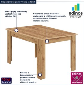 Prostokątny minimalistyczny stół kuchenny dąb craft P5-H23