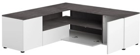 Biało-szara szafka pod TV w dekorze betonu 130x46 cm Angle – TemaHome