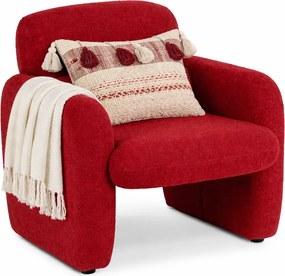 Czerwony fotel boucle w stylu nowoczesnym Z7-M29