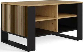 Stolik kawowy z lamelami dąb artisan + czarny H3-D03