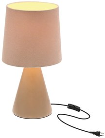 Beżowa lampa stołowa z tekstylnym kloszem (wysokość 24,5 cm) Satti – Candellux Lighting