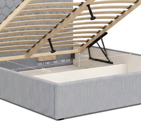Łóżko F-Line Creatina 120x200, Monolith 84 Popielaty