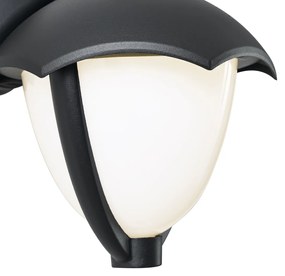 Zewnetrzna Inteligentna zewnętrzna lampa ścienna czarna z opalowym szkłem, w tym LED IP54 - Classica klasyczny/Antyczny Oswietlenie zewnetrzne