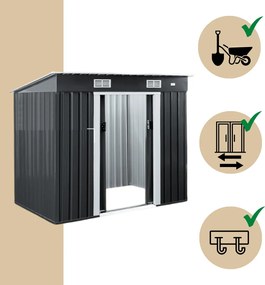 Domek narzędziowy L do ogrodu antracytowy Jurhan