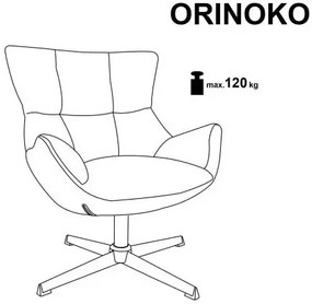 Fotel tapicerowany ORINOKO beżowy obracany HALMAR