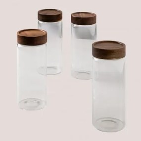 Zestaw 4 Szklanych Sloików (ø8 Cm) Weris Transparent - Sklum