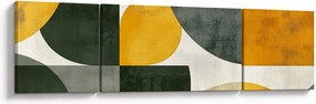 Obraz - Abstrakcja w oliwkowym kolorze (170x50 cm)
