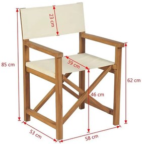 Składane tekowe krzesło reżyserskie Limo