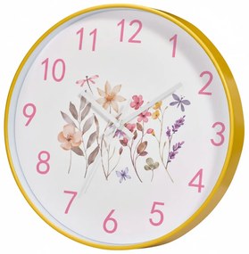 Zegar ścienny z motywem kwiatów, Ø 30 cm