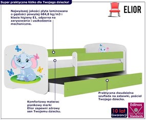 Zielone łóżko dziecięce ze stelażem 80x160 - Rostok 2X