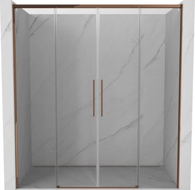 Mexen Rox Duo drzwi prysznicowe rozsuwane 190 cm, transparent, różowe złoto - 8C2-190-002-60-00