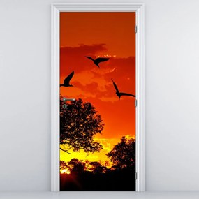 Fototapeta  na drzwi - Ptaki o zachodzie Słońca (95x205cm)
