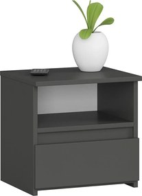 Szafka nocna AKORD CL1 Grafit Szary 40 cm 1 szuflada kolor Grafit Szary mat 1 półka 40x35x40 cm