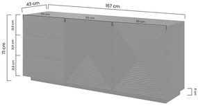 Komoda z szufladami Asha 167 cm - kaszmir