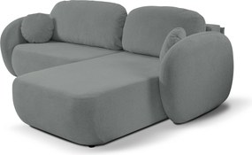 Masseno Narożnik AMICO z funkcją spania i pojemnikiem na pościel Narozniki L, Rozkładana sofa - Szary, ARAGON 93