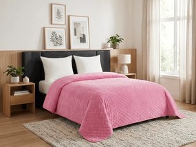 Aksamitna narzuta na łóżko ASTRALIA, różowa Rozmiar: 200 x 220 cm