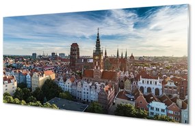 Obraz na szkle Gdańsk Panorama kościół