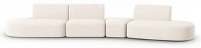 Beżowa sofa z tkaniny szenilowej prawostronna 428 cm Paolo – Milo Casa