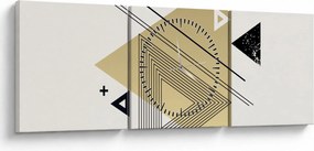 Obraz - Kształty geometryczne N⁰4 (z zegarem) (90x30 cm)