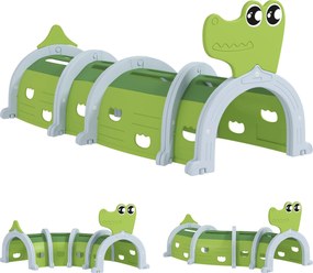 AIYAPLAY Tunel w kształcie krokodyla, elastyczny, trwały, dla dzieci 3-6 lat, 194 x 88 x 92 cm, Zielony