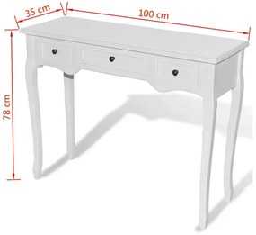 Biała konsola z 3 szufladami - Fattuto