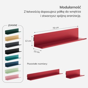 Półka wisząca JOANNE 700 mm, Modern: czerwona