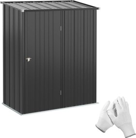 Outsunny Szopa ogrodowa zamykana na klucz Metalowa schowek na narzędzia Czarna 1615x945x196cm | Aosom PL