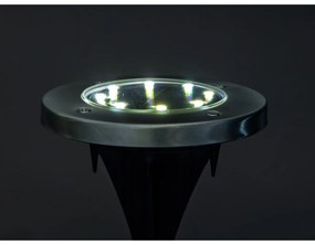 Happy Green Solar lampa wpuszczana LED srebrna, 12 cm
