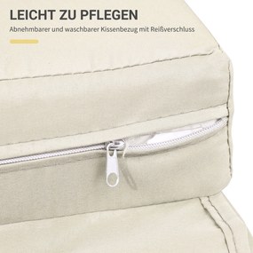 Outsunny Sofa ogrodowa z technorattanu Funkcja leżanki 2osobowa Podnóżek Brązowa z poduszkami | Aosom PL