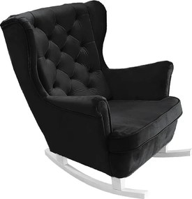 Fotel Relax z Tapicerowanym Siedzeniem i Podłokietnikami, Fotel TV 102x81x95cm Czarny_29861