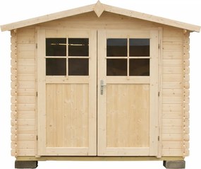 DREWNIANY DOMEK 266×266 CM OGRODOWY ZŁOCIEŃ ZE ŚWIERKU – Z DWUSKRZYDŁOWYMI DRZWIAMI