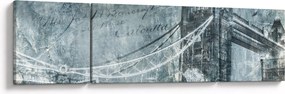 Obraz - Tower Bridge w chłodnych odcieniach (170x50 cm)