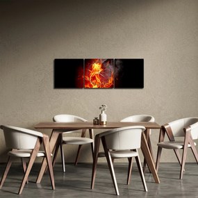 Obraz - Róże w ogniu (z zegarem) (90x30 cm)