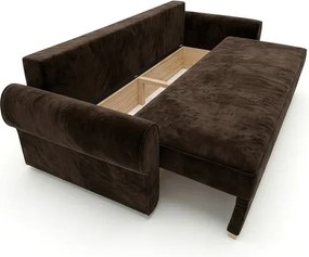Sofa z Funkcją Spania RELON Brązowa Glamour