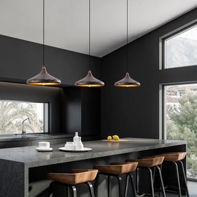Lampa wisząca w czarno-miedzianym kolorze z metalowym kloszem ø 34 cm Barek – Opviq lights