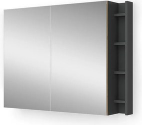 Szafka z lustrem w łazience antracyt/artisan 100x18x75 edelin