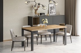 Stół do jadalni w stylu industrialnym Garant dąb wotan