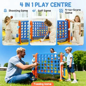 AIYAPLAY Zestaw 4 w 1, Cztery w rzędzie, regulowana wysokość, siatkowa kieszeń, plastik, kolorowy