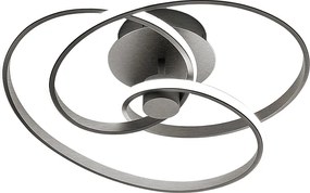 Diva - Nowoczesna lampa sufitowa LED 40W z możliwością ściemniania - Aluminium tytanowe, ciepłe światło 3000K, 2500lm, dyfuzor silikonowy