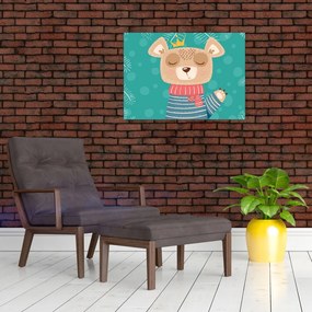 Obraz - Machający niedźwiadek (70x50 cm)