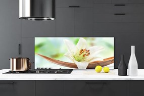 Panel Szklany do Kuchni Subtelny Pąk Kwiatowy