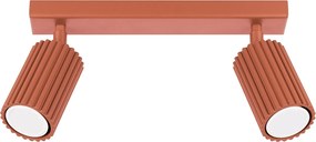 Lampa Sufitowa Minimalistyczny Karbon, Aluminium - 2 Źródło - L.30 X H.16.5 Cm - Ochra Czerwona