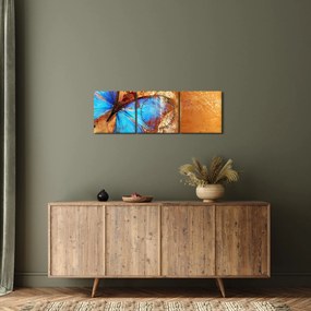 Obraz - Niebieski motyl (z zegarem) (90x30 cm)